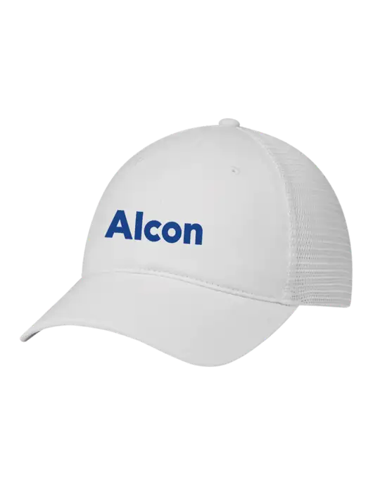 Richardson 111 Garment Washed Trucker Cap White w/White Mesh w/Alcon Logo