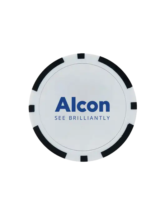 Black Poker Chip Ball Marker w/Alcon Logo