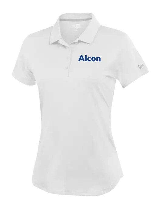 New Era Womens Power White Polo w/Alcon Logo