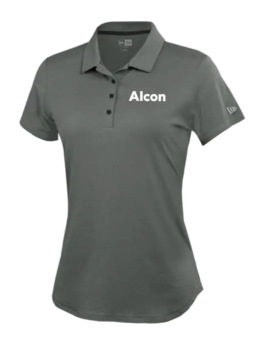 New Era Womens Power Dark Grey Heather Polo w/Alcon Logo