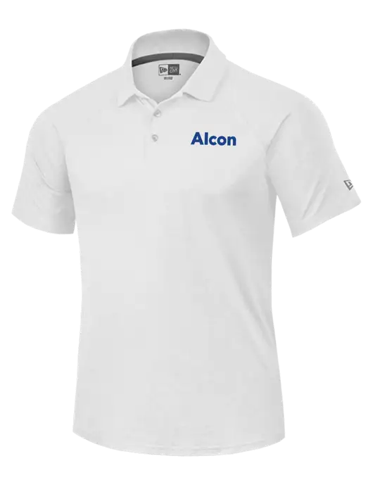 New Era Power White Polo w/Alcon Logo