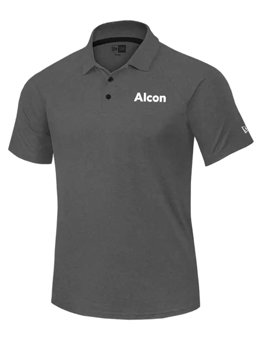 New Era Dark Grey Heather Power Polo w/Alcon Logo