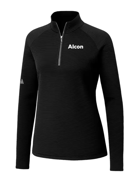 Adidas Womens Black Spacer Quarter-Zip Pullover  w/Alcon Logo