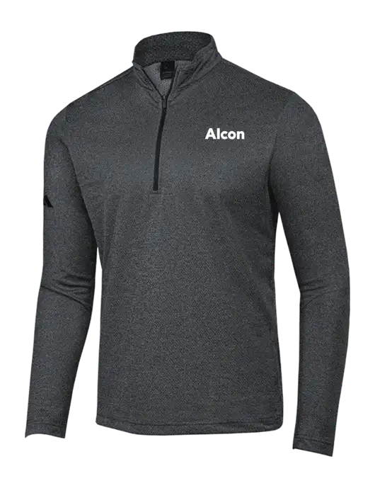 Adidas Black Melange Space Dyed Quarter-Zip Pullover w/Alcon Logo