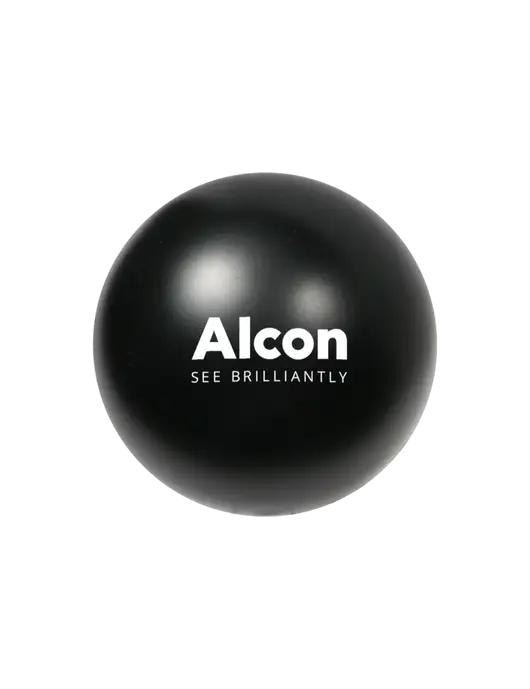 Black Stress Reliever Ball w/Alcon Logo
