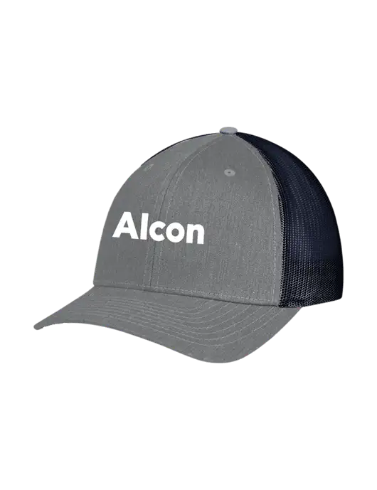 Richardson Adjustable Snapback Original 112 Trucker Cap Heather Grey w/Navy Mesh w/Alcon Logo