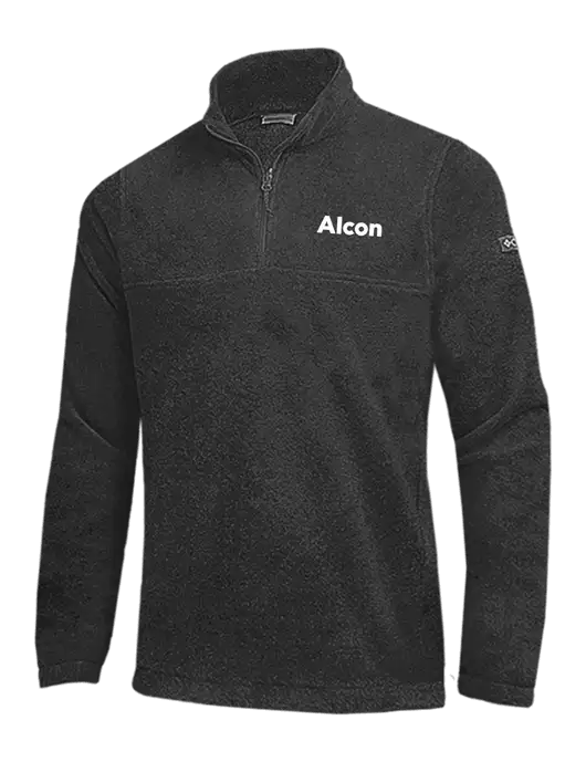 Columbia Charcoal Heather Steens Mountain Fleece 1/2 Zip Pullover w/Alcon Logo