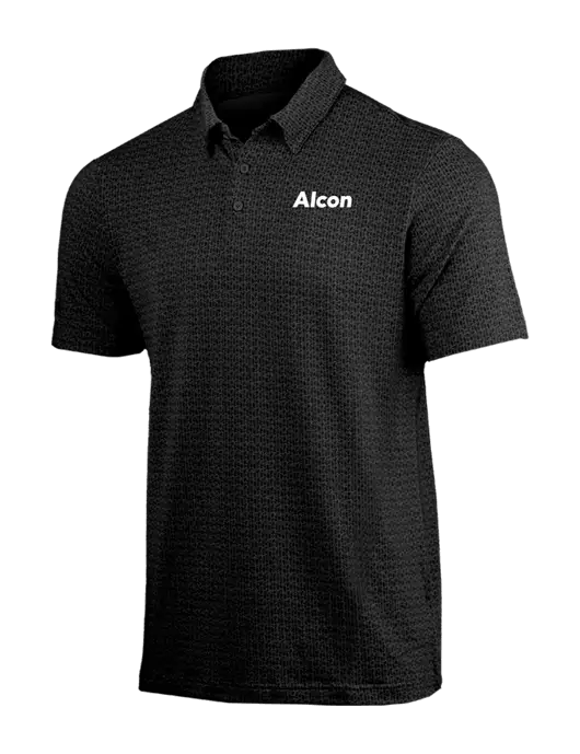 Adidas Black Printed Blend Polo w/Alcon Logo