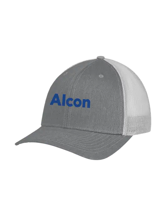 Richardson Adjustable Snapback Original 112 Trucker Cap Heather Grey w/Light Grey Mesh w/Alcon Logo