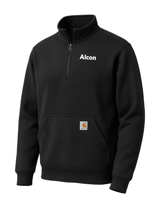 Carhartt Black Midweight 1/4-Zip Mock Neck Sweatshirt w/Alcon Logo
