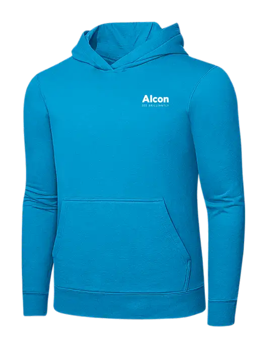 Sapphire 7.8 oz Ring Spun Hooded Sweatshirt w/Alcon Logo