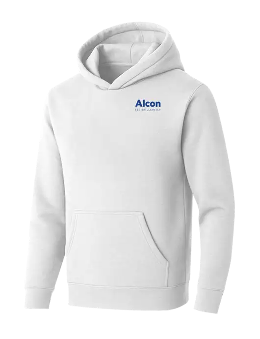 BELLA+CANVAS White Sponge Fleece Pullover Hoodie w/Alcon Logo