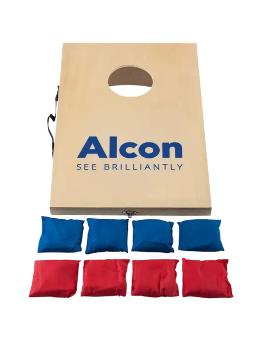 Mini 10 1/2" x 15 3/4" Wood Cornhole Game w/Alcon Logo
