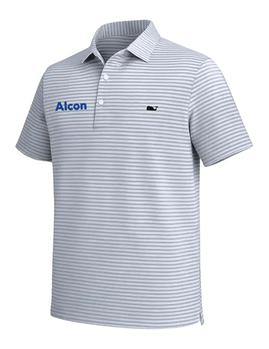 Vineyard Vines Light Grey Heathered Winstead Sankaty Polo w/Alcon Logo