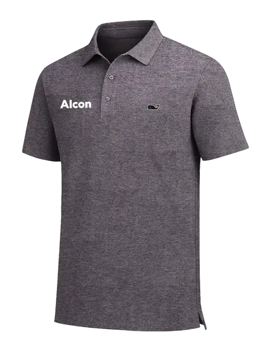 Vineyard Vines Destin Stripe Dark Grey Sankaty Polo w/Alcon Logo
