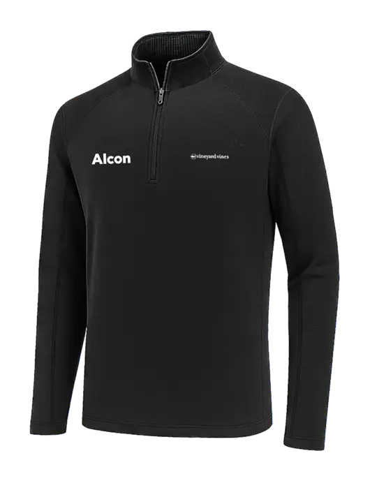 Vineyard Vines Black Sankaty Quarter-Zip Pullover
 w/Alcon Logo