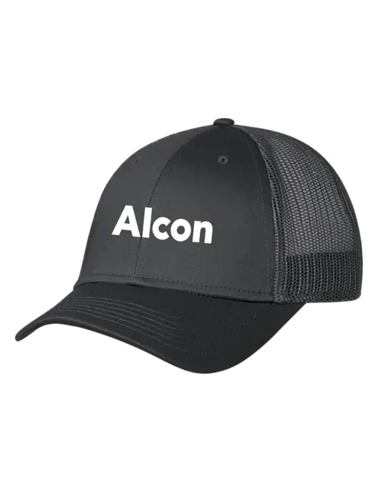 Charcoal Mesh Trucker Cap Snap Back w/Alcon Logo