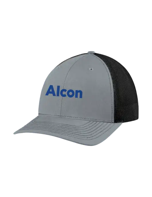 Richardson Adjustable Snapback Original 112 Trucker Cap Heather Grey w/Black Mesh w/Alcon Logo