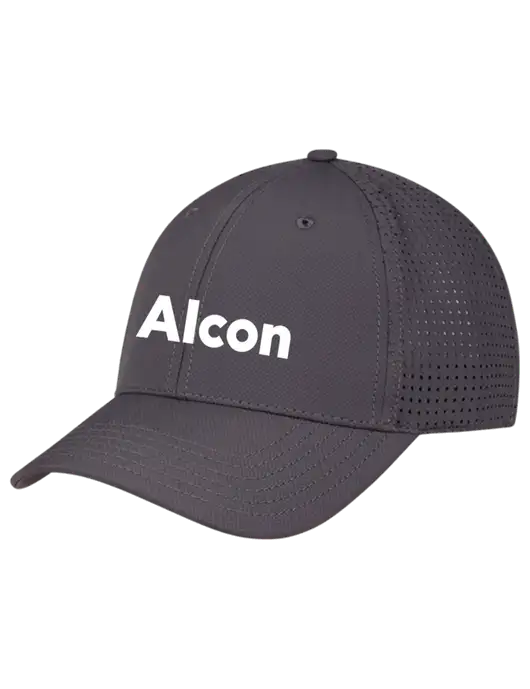 Charcoal Performance Stretchable Cap Hook & Loop w/Alcon Logo