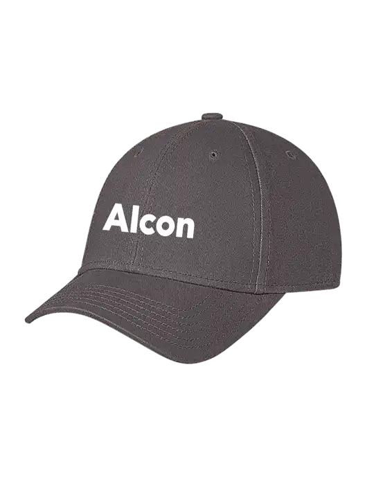 Medium Dark Grey Structured Soft Snap Closure Hook & Loop Cap w/Alcon Logo