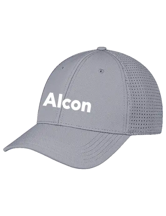 Grey Performance Stretchable Cap Hook & Loop w/Alcon Logo