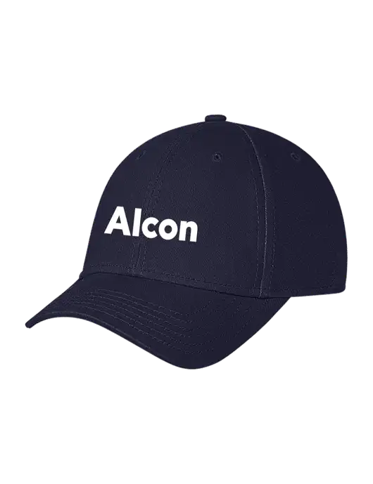 Navy Structured Soft Snap Closure Hook & Loop Cap w/Alcon Logo