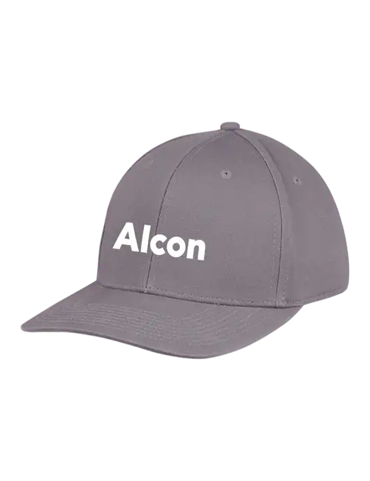 Premium Modern Structured Twill Charcoal Snapback Cap w/Alcon Logo