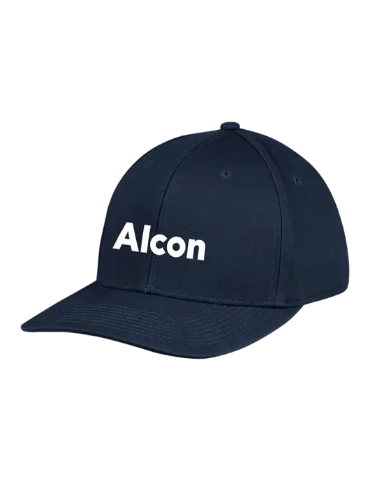 Premium Modern Structured Twill Navy Snapback Cap w/Alcon Logo