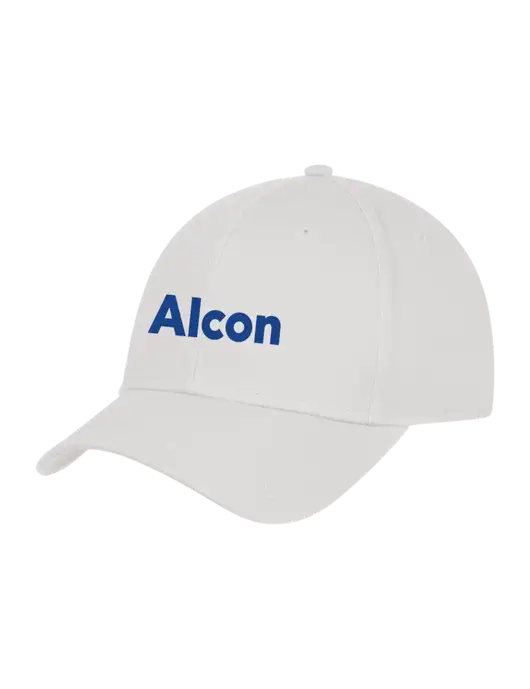 White Structured Cap Hook & Loop w/Alcon Logo