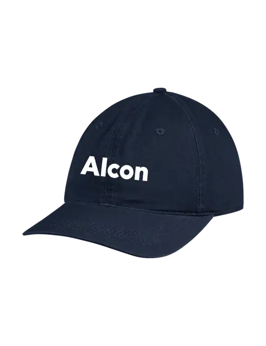 Garment Washed Unstructured Twill Navy Cap w/Alcon Logo
