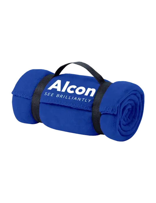 Casual Royal Fleece Blanket With Strap  w/Alcon Logo