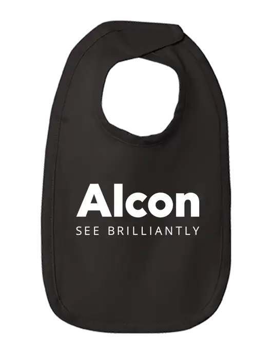 Rabbit Skins Black Infant Premium Jersey Bib w/Alcon Logo