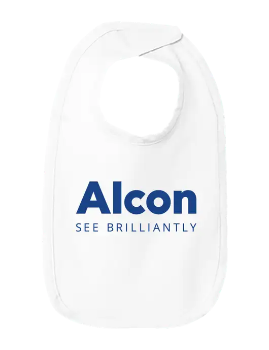 Rabbit Skins White Infant Premium Jersey Bib w/Alcon Logo
