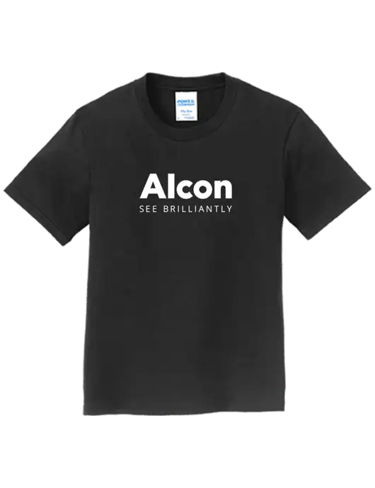 Youth Ring Spun Jet Black 4.5 oz T-Shirt w/Alcon Logo