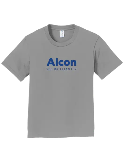 Youth Ring Spun Medium Grey 4.5 oz T-Shirt w/Alcon Logo
