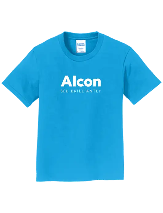 Youth Ring Spun Sapphire 4.5 oz T-Shirt w/Alcon Logo