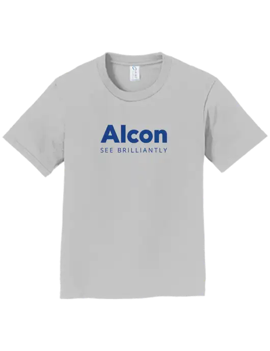 Youth Ring Spun Silver 4.5 oz T-Shirt w/Alcon Logo