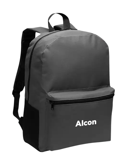 Casual Dark Charcoal Lightweight Laptop Backpack w/Alcon Logo