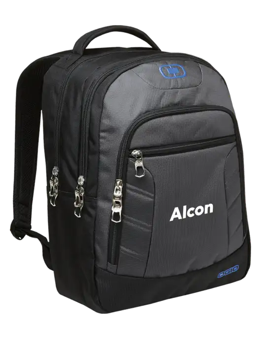OGIO Dark Grey/Royal Blue Colton Laptop Backpack  w/Alcon Logo