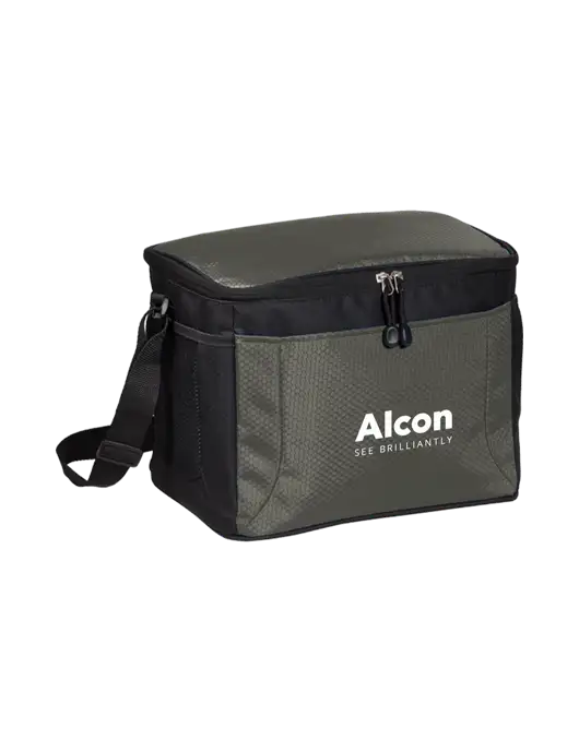 12 Can Grey/Black Cube Cooler w/Alcon Logo