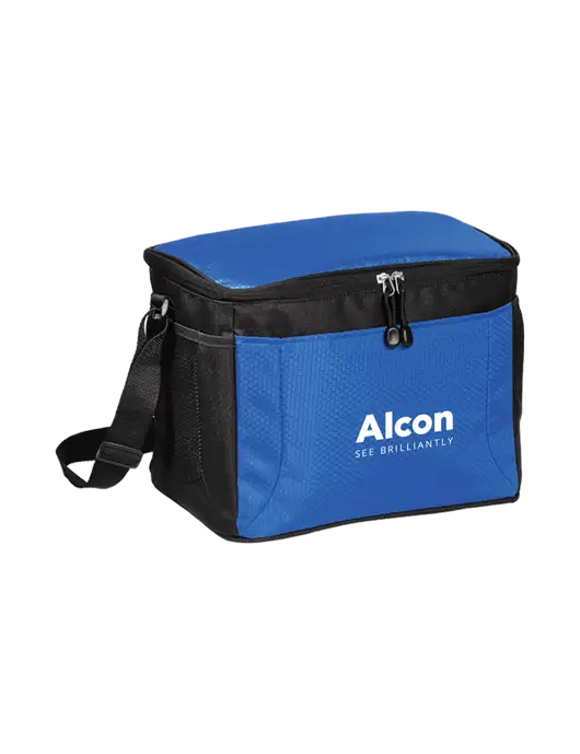 12 Can Twilight Blue/Black Cube Cooler  w/Alcon Logo