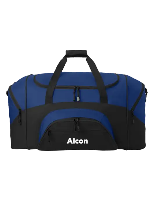 Standard Colorblock Royal/Black Sport Duffel w/Alcon Logo