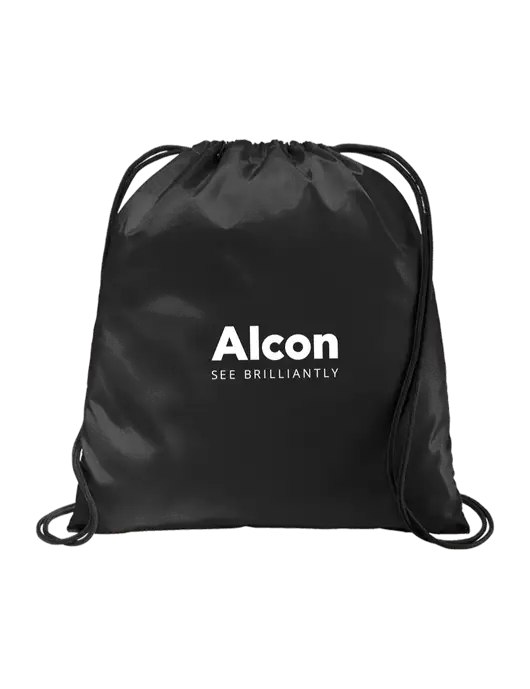 Drawstring  Black Cinch Pack w/Alcon Logo