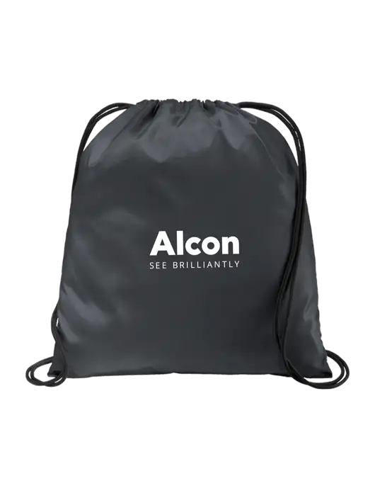 Drawstring  Graphite Grey Cinch Pack w/Alcon Logo