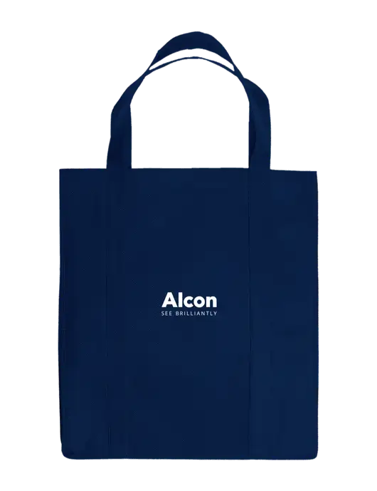 Eco Reusable Jumbo Navy Blue Shopping Bag w/Alcon Logo