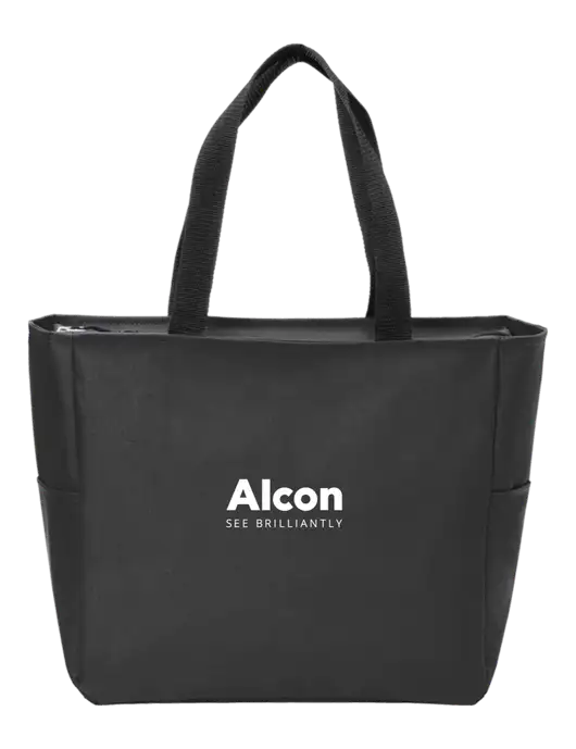Everyday Black Zip Tote  w/Alcon Logo