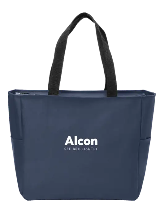 Everyday Navy Zip Tote  w/Alcon Logo