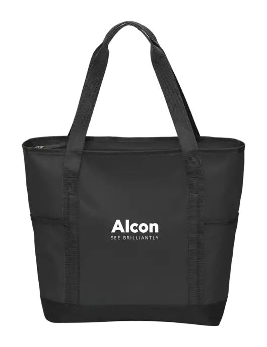 On the Go Black/Black Tote w/Alcon Logo