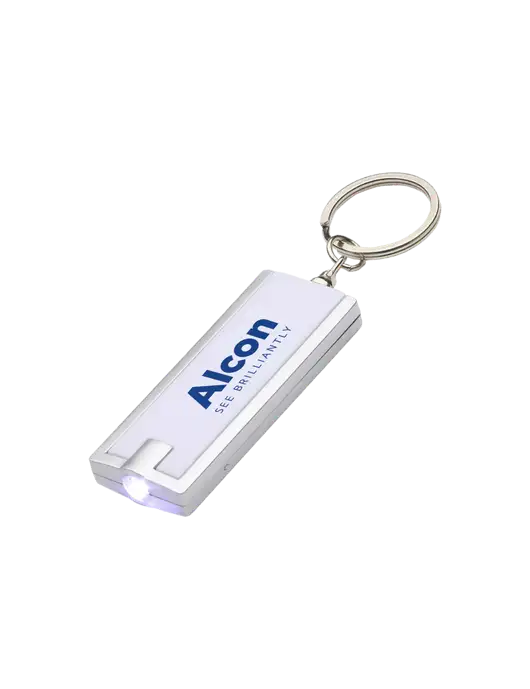 Simple Touch White LED Keychain w/Alcon Logo