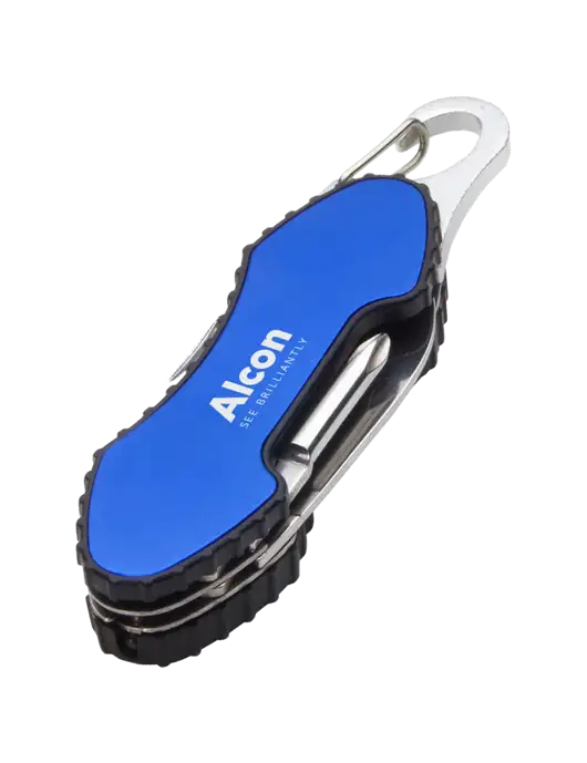 Blue 6 in 1 Tool with Carabiner w/Alcon Logo